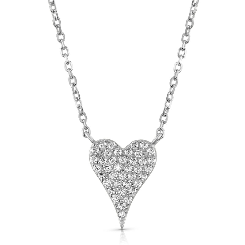 POINTED HEART NECKLACE, SILVER
