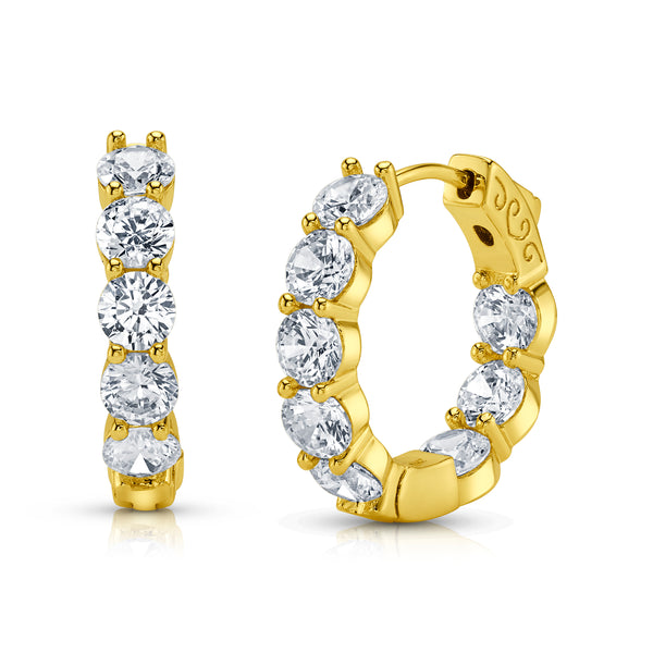 5MM CZ HOOPS, 25MM GOLD BR