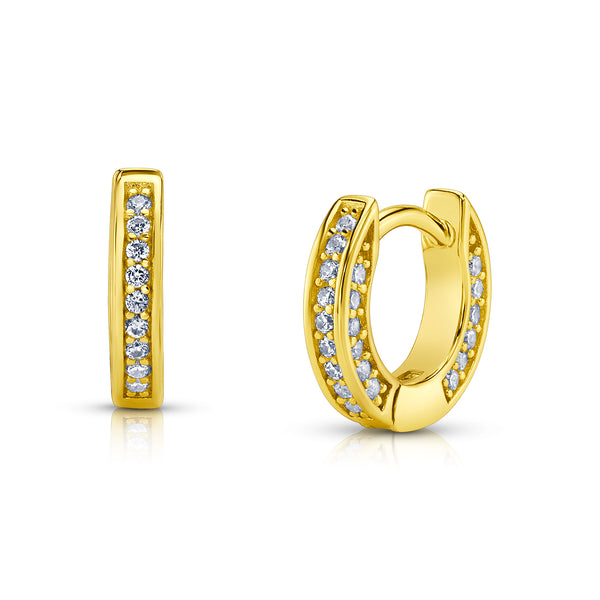 ALL-OVER CHANNEL SET HUGGIES, GOLD – JEN HANSEN ALL-OVER CHANNEL SET HUGGIES, GOLD – JEN HANSEN