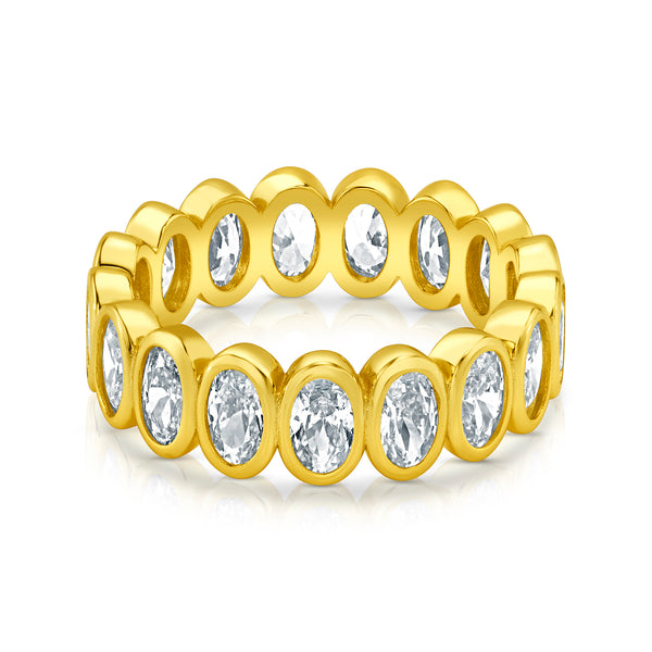 OVAL CZ ETERNITY RING, GOLD