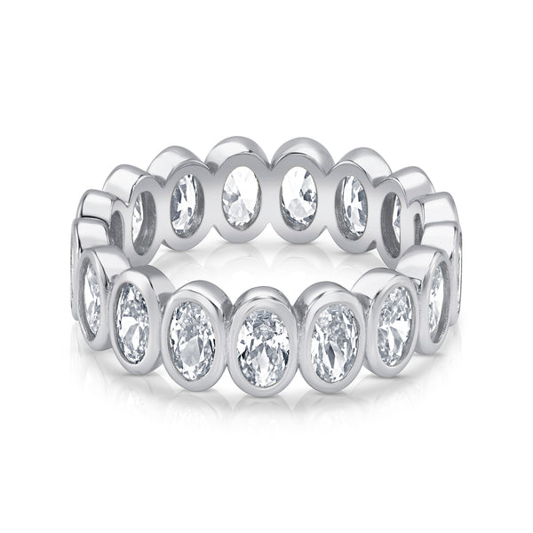 OVAL CZ ETERNITY RING, SILVER