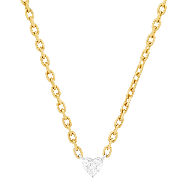 THICK OVAL TIGHT LINK CHAIN W/ DIAMOND LOBSTER CLASP, 14kt Gold