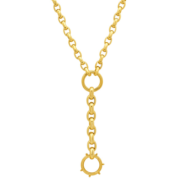 DIVERSITY CHAIN WITH DOUBLE ENHANCER, 14kt GOLD, 18"