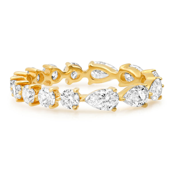 ETERNAL RING PEAR & ROUND SHAPED DIAMOND, 14kt GOLD