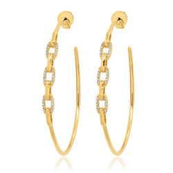 CHAIN LINK HOOPS, GOLD