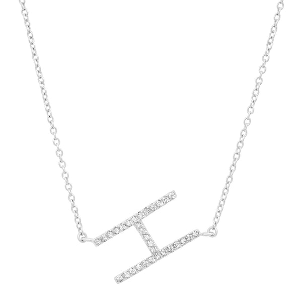 INITIAL NECKLACE, SILVER