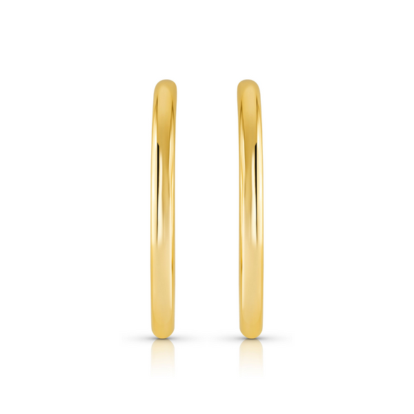 35MM HOLLOW HOOP EARRINGS, GOLD