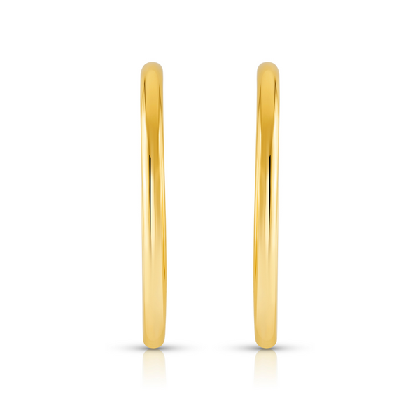 40MM HOLLOW HOOP EARRINGS, GOLD