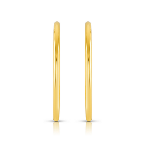 50MM HOLLOW HOOP EARRINGS, GOLD