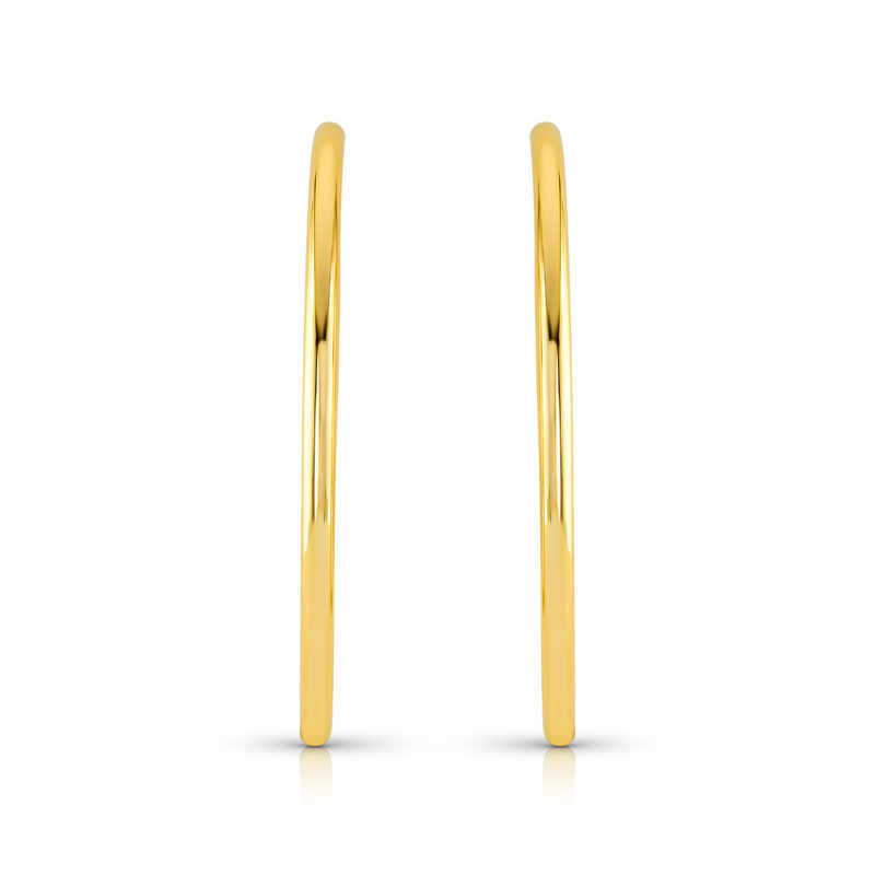 60MM HOLLOW HOOP EARRINGS, GOLD