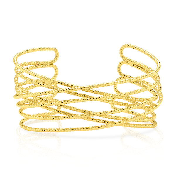 TEXTURED TWIST CUFF BRACELET, GOLD