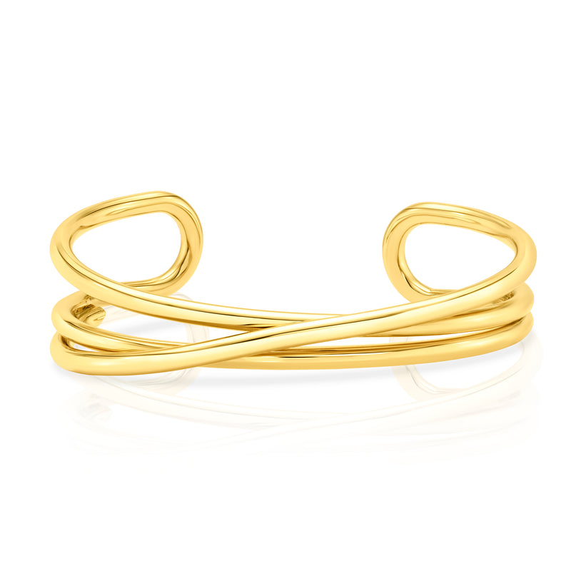 INTERTWINED OPEN CUFF BRACELET, GOLD