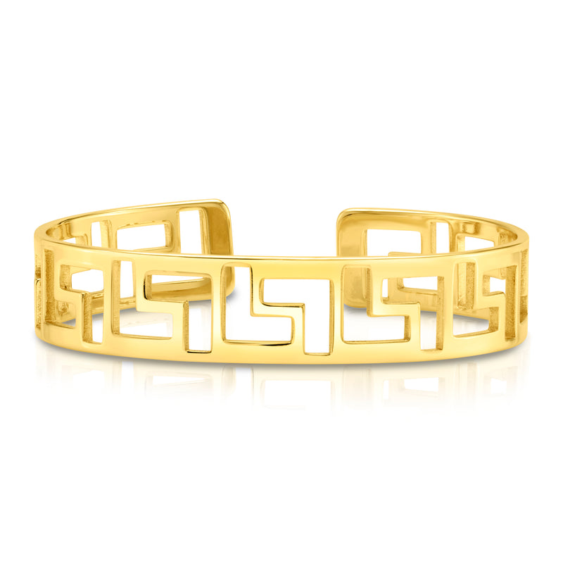 GREEK KEY CUFF, GOLD