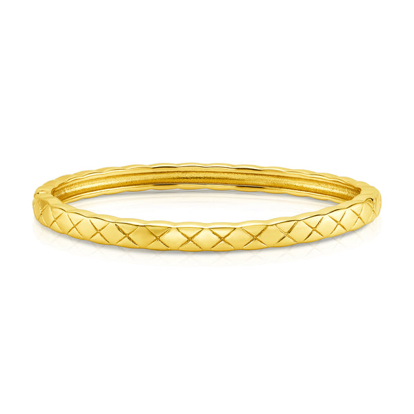 QUILTED HINGE BRACELET, GOLD