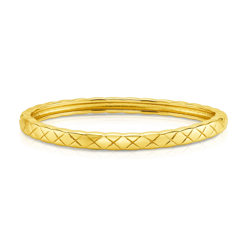 QUILTED HINGE BRACELET, GOLD