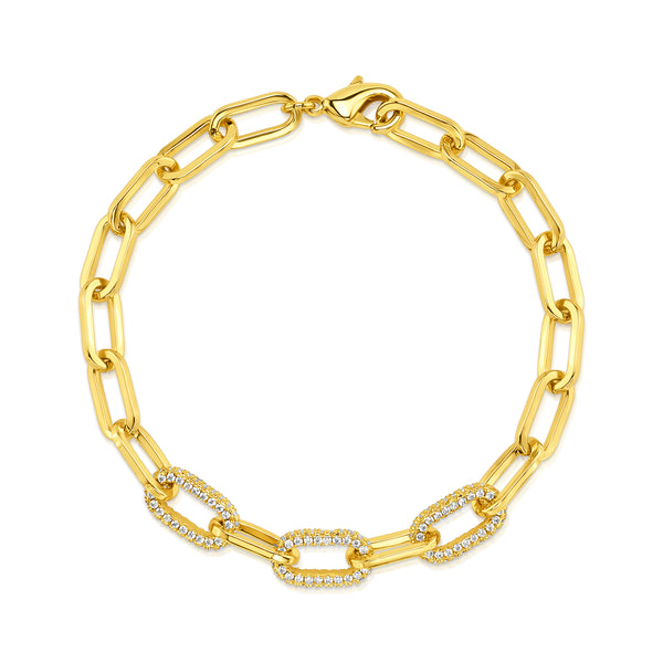 TRINITY LINK BRACELET, GOLD BR