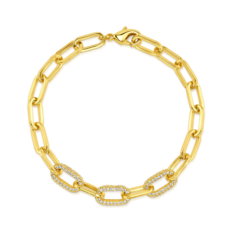TRINITY LINK BRACELET, GOLD BR