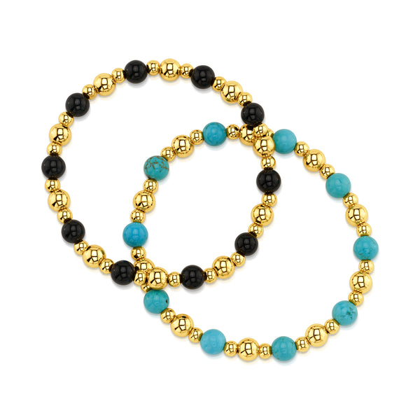 STATION STRETCH BRACELET, GOLD