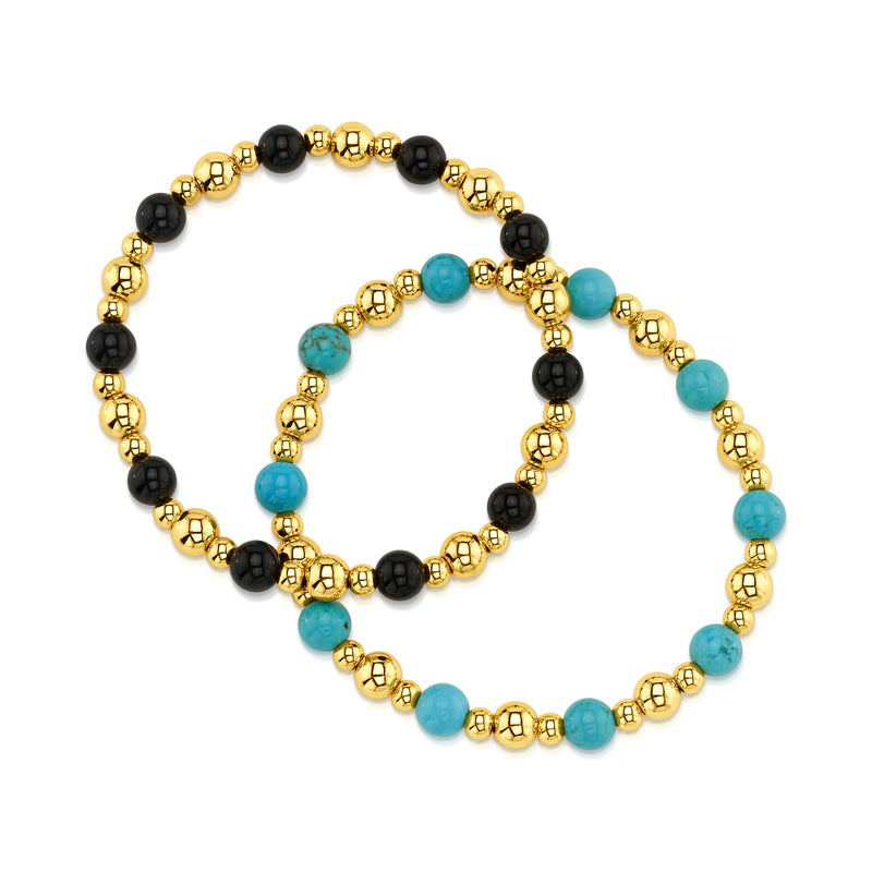 STATION STRETCH BRACELET, GOLD