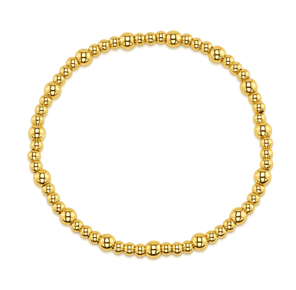 DAINTY STATION STRETCH BRACELET, GOLD