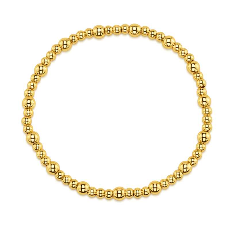 DAINTY STATION STRETCH BRACELET, GOLD