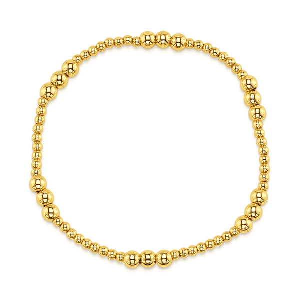 TRIPLE STATION STRETCH BRACELET, GOLD