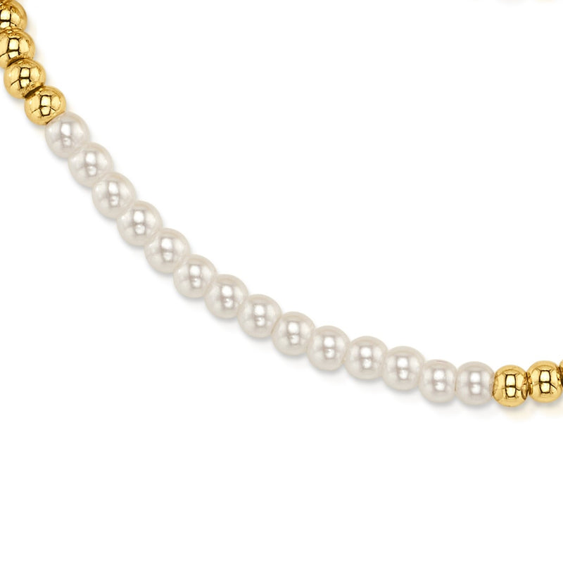 PEARL STRETCH BRACELET, GOLD