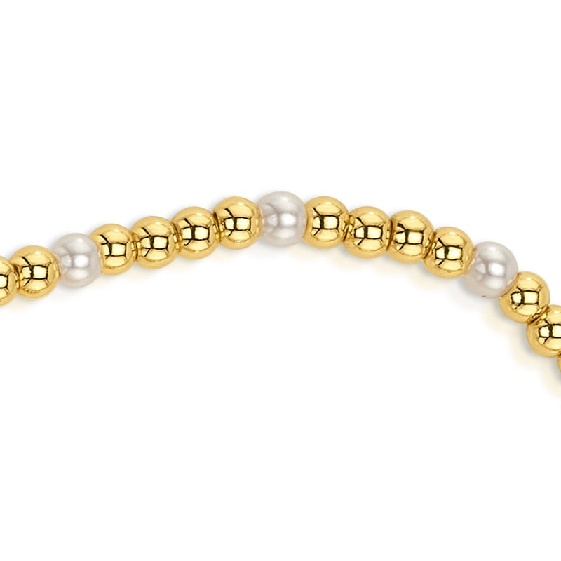 PEARL STRETCH BRACELET, GOLD