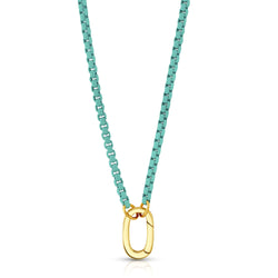 TURQUOISE ENAMEL CONNECTOR NECKLACE