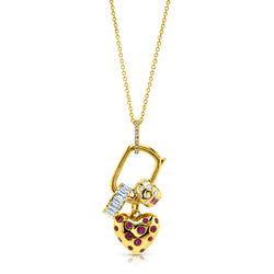 DIAMON RING LOCK NECKLACE, 14kt GOLD