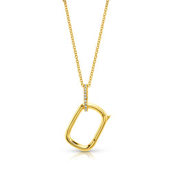 DIAMON RING LOCK NECKLACE, 14kt GOLD