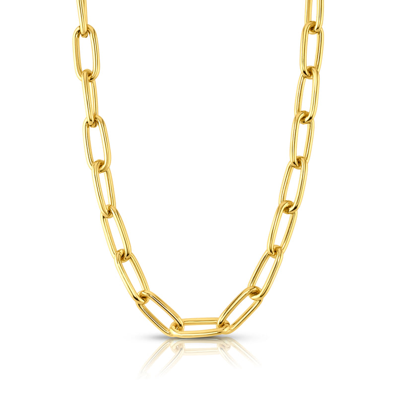 CHUNKY PAPERCLIP NECKLACE, GOLD