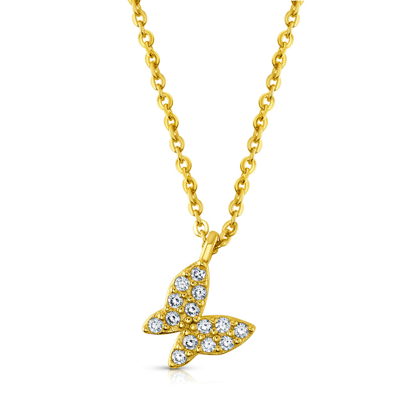 NEW BEGINNINGS SINGLE BUTTERFLY NECKLACE, GOLD