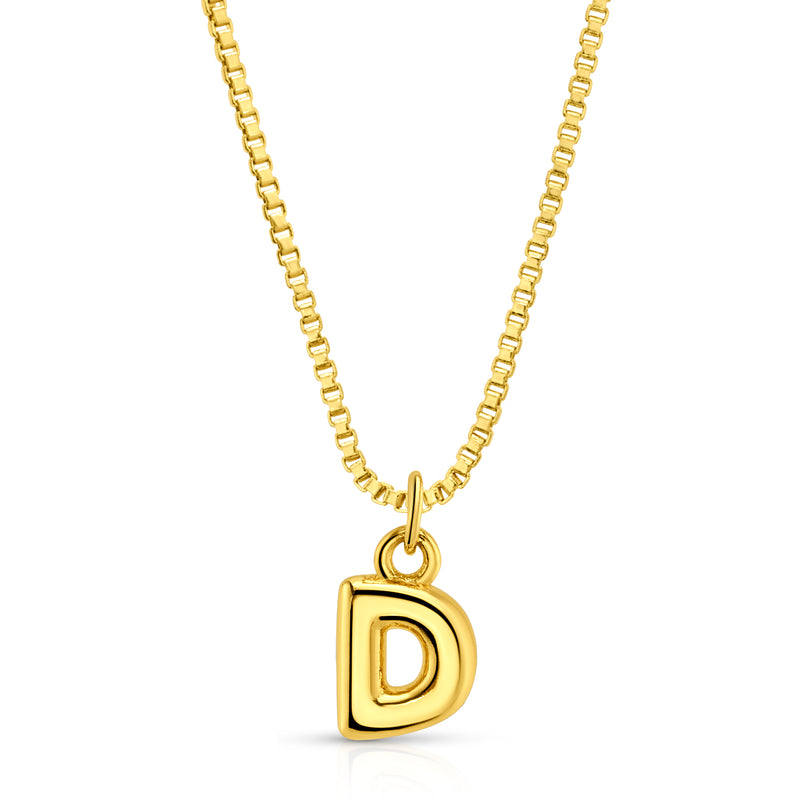 BABY BUBBLE INITIAL NECKLACE, GOLD