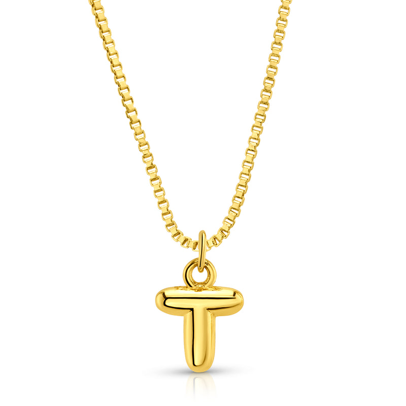 BABY BUBBLE INITIAL NECKLACE, GOLD