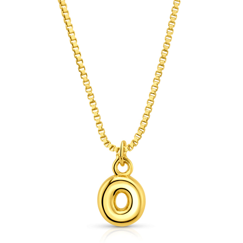 BABY BUBBLE INITIAL NECKLACE, GOLD