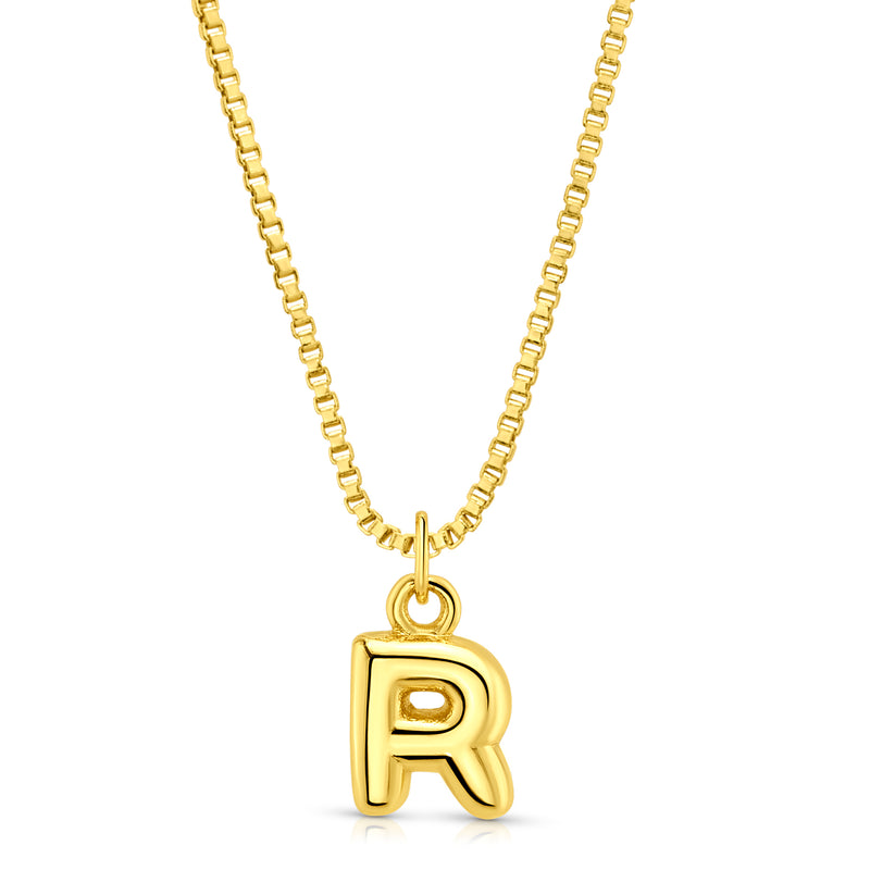 BABY BUBBLE INITIAL NECKLACE, GOLD