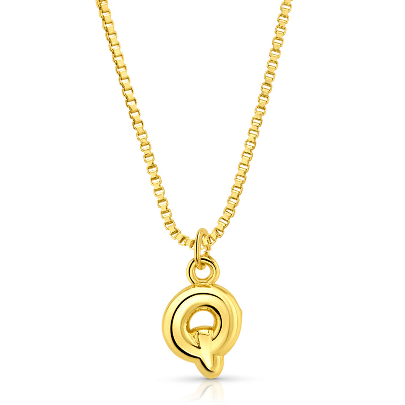 BABY BUBBLE INITIAL NECKLACE, GOLD