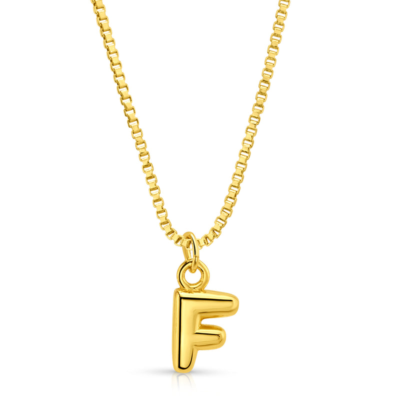 BABY BUBBLE INITIAL NECKLACE, GOLD