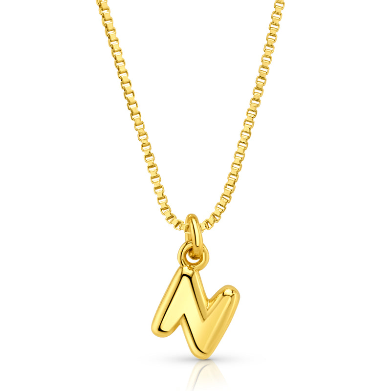 BABY BUBBLE INITIAL NECKLACE, GOLD