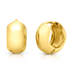 BOLD HUGGIE HOOP EARRING, GOLD