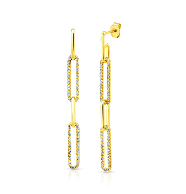 LONG LINK EARRING, GOLD