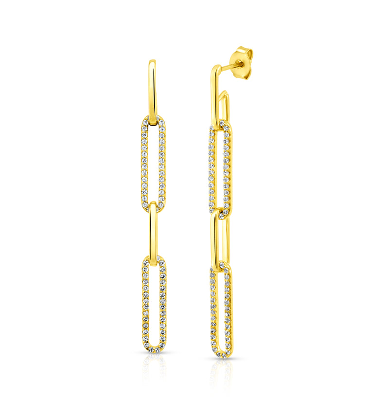 LONG LINK EARRING, GOLD