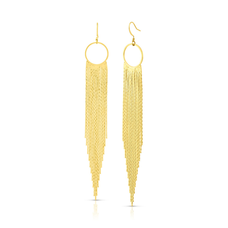 LONG TASSEL EARRINGS, GOLD