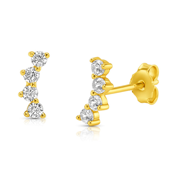 MINI ARC STUD EARRINGS, GOLD