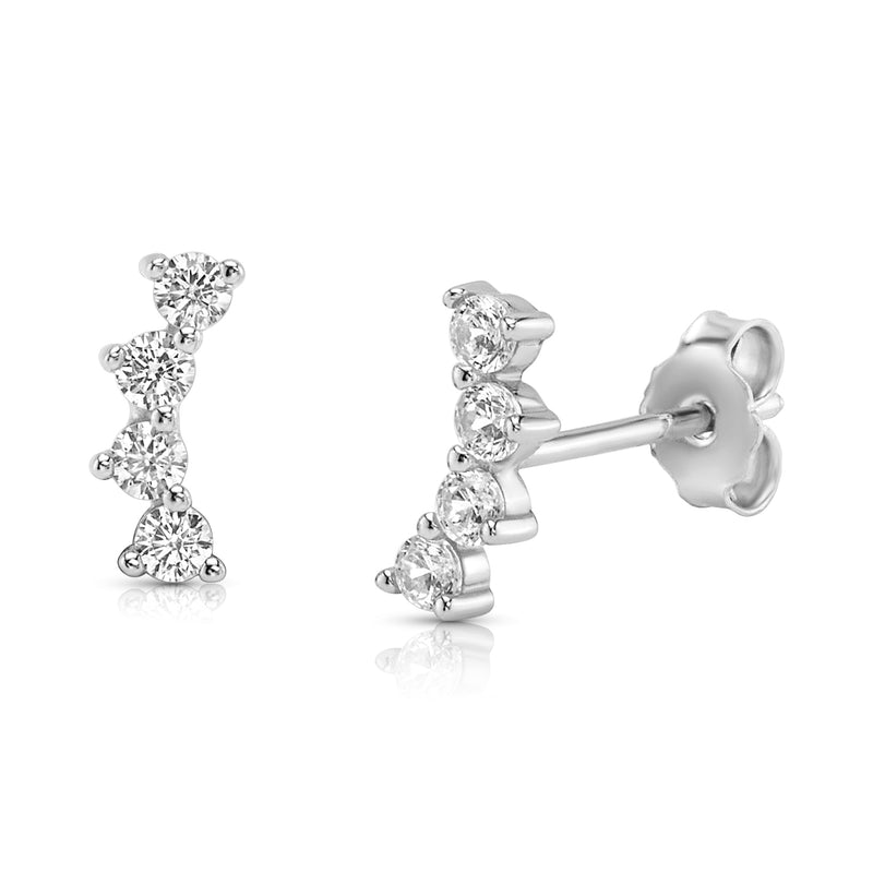 MINI ARC STUD EARRINGS, SILVER
