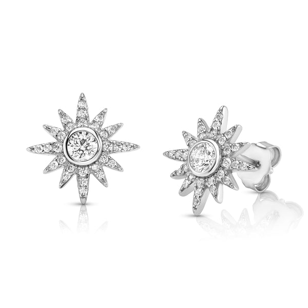 NOVA STUD EARRINGS, SILVER