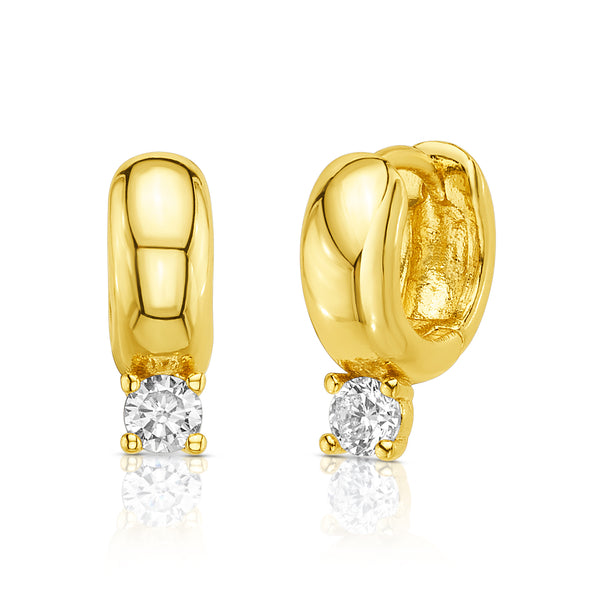 FOUNDATION HUGGIE EARRING, GOLD BR