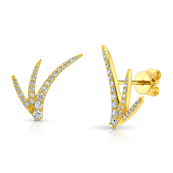 FLASH DIAMOND STUDS, 14kt GOLD