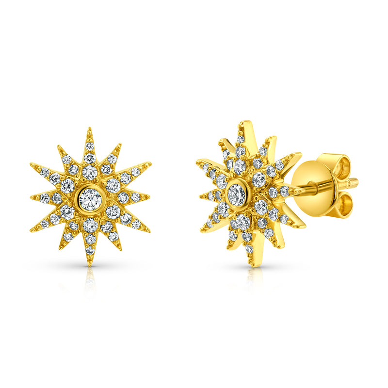 STELLAR DIAMOND STUDS, 14kt GOLD